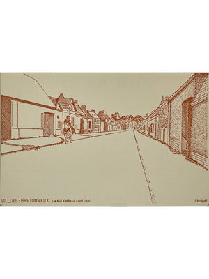 Carte postale – Villers-Bretonneux – Rue d'Herville avant 1914 – C. Pecquet