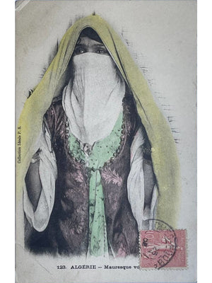 Algérie – Mauresque voilée – Carte colorisée n° 123
