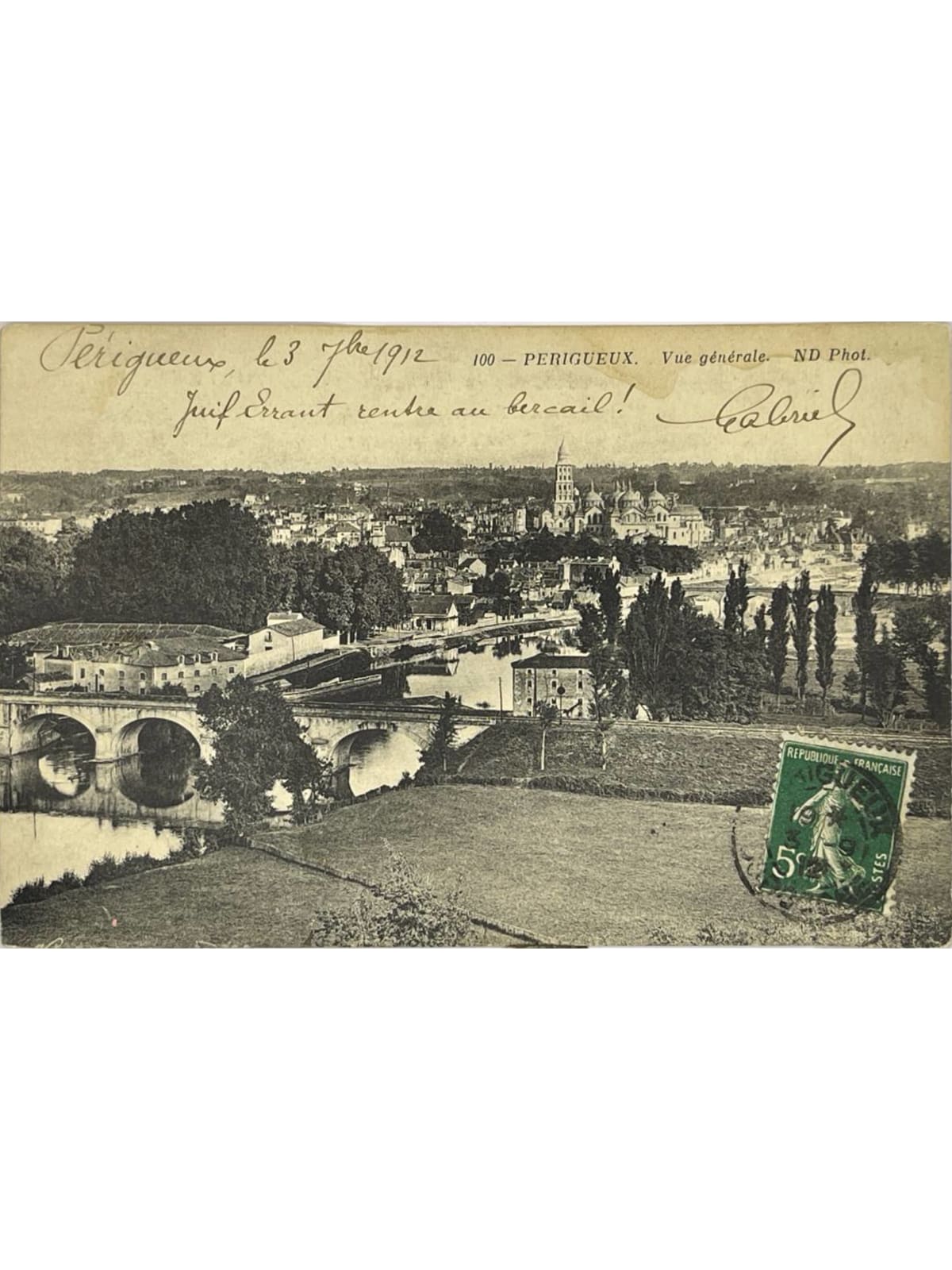 Recto de la carte postale