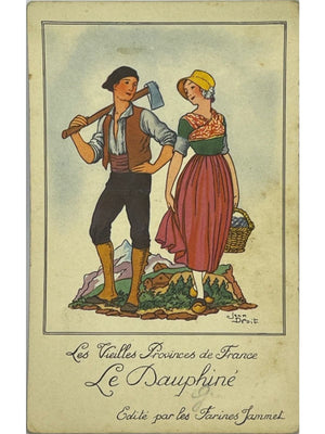 Carte postale – Carte publicitaire Farines Jammet – Le Dauphiné – Jean Droit