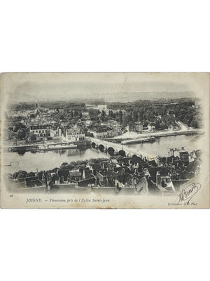 Joigny (Yonne) – Panorama depuis l'église Saint-Jean et pont sur l'Yonne – CPA ND n°26