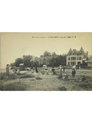 Le Pouliguen – Villa des Cerises et scène balnéaire – CPA ancienne