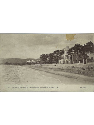 Juan-les-Pins – Promenade au bord de la mer et train à vapeur – CPA n° 46