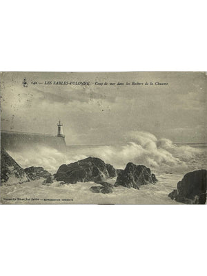 Les Sables-d'Olonne – Coup de mer aux rochers de la Chaume – CPA n°142