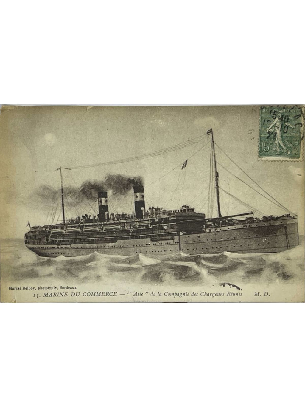 Recto de la carte postale