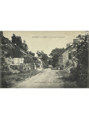 Carte postale – Nogent-sur-Oise – La Cavée des granges – Scène rurale animée