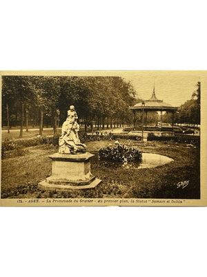 Agen – Promenade du Gravier et statue Samson et Dalila – CPA Gaby n°175