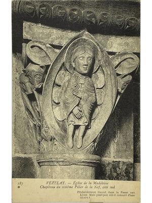 Vézelay – Église de la Madeleine, chapiteau de la nef – CPA n° 187