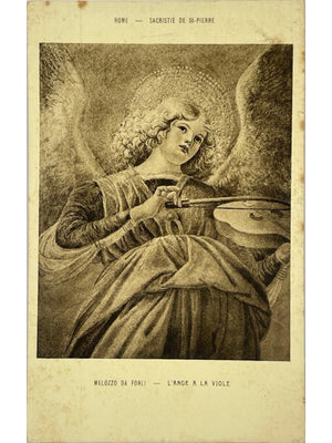 Carte postale – Rome – Sacristie de Saint-Pierre – L'Ange à la viole de Melozzo da Forlì