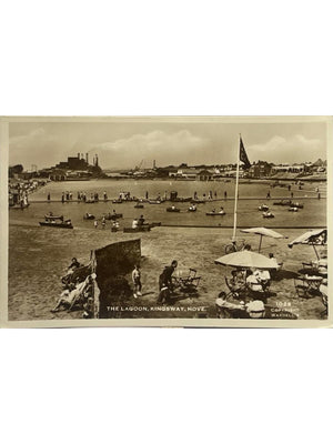 Carte postale – Hove – The Lagoon, Kingsway, barques et loisirs – Wardell n° 1028 – 1956