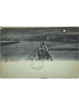 Le Tréport – La jetée animée au clair de lune – CPA 1905