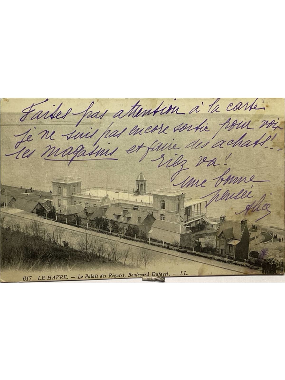 Recto de la carte postale