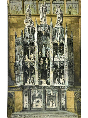 Bourg-en-Bresse – Église de Brou, retable de l’autel de la Vierge – CPA n°403