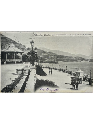 Monte-Carlo – Les Terrasses, vue sur le cap Martin – CPA 1909
