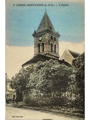 Limeil-Brévannes – Église Saint-Martin – CPA ancienne colorisée