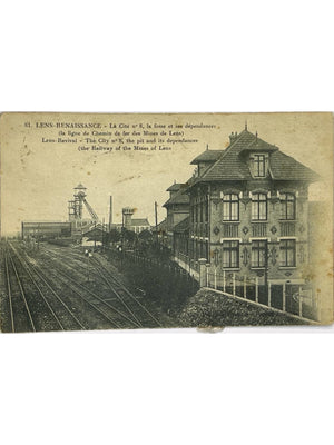 Lens / Vendin-le-Vieil – Fosse n° 8 et chemin de fer des Mines de Lens – CPA 81