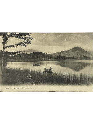 Lourdes – Le Lac, pêcheurs en barque – CPA LL n° 133