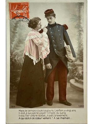 Carte postale ancienne – Le soldat et sa maman – Militaire – n° 519