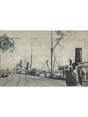 Bordeaux – Les quais, navires et voies ferrées du port – CPA n° 80
