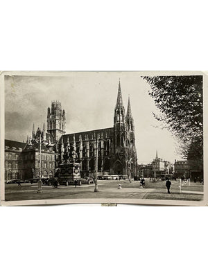 Rouen – Place de l'Hôtel de Ville et église Saint-Ouen – CPSM