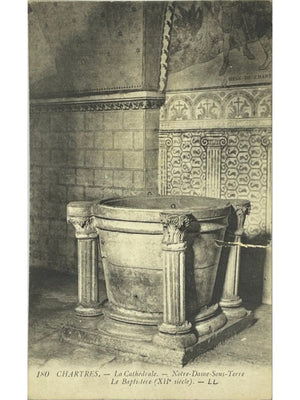 Chartres – Cathédrale Notre-Dame, baptistère de Notre-Dame-Sous-Terre – CPA LL n° 180