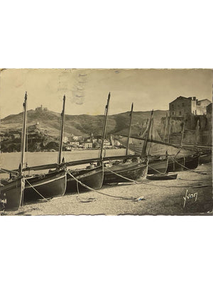 Collioure – La plage, les barques et le fort Saint-Elme – Yvon – CPSM 1951