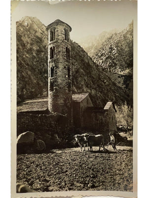 Andorre – Santa Coloma, église romane et scène rurale – CPSM n° 4