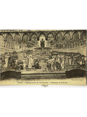 Lyon – Basilique Notre-Dame de Fourvière, mosaïque de Saint-Pothin – CPA