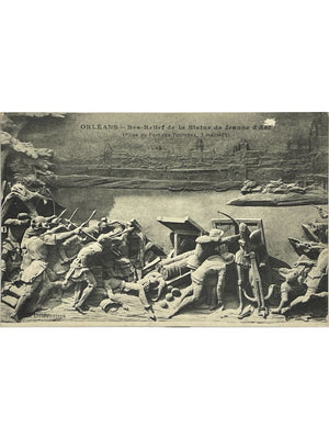 Orléans – Bas-relief de la statue de Jeanne d'Arc, prise des Tourelles – CPA