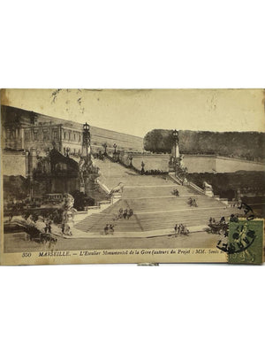 Marseille – Gare Saint-Charles, escalier monumental – CPA n° 350