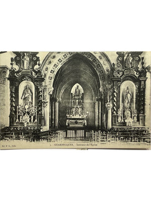 Guarbecque – Intérieur de l'église – CPA ancienne n° 3