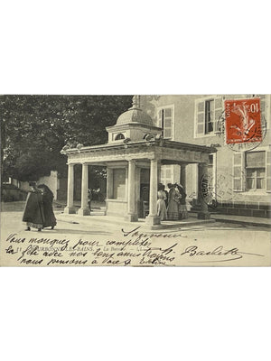 Bourbonne-les-Bains – La Buvette animée – CPA ancienne
