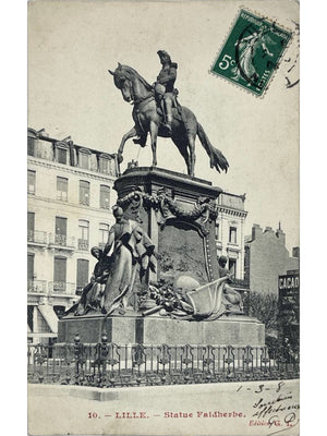 Lille – Statue du général Faidherbe, monument équestre – CPA ancienne
