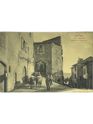 Cordes-sur-Ciel – Porte du Vainqueur, scène rurale – CPA n°16