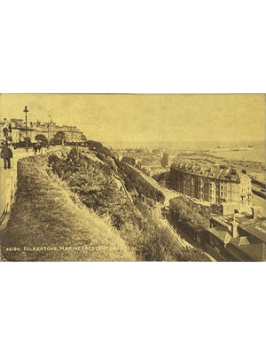 Folkestone – Marine Crescent depuis l'est – CPA circulée 1915