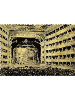 Carte postale – Milan – Intérieur du Teatro alla Scala – Carte fantaisie ancienne