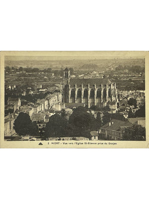 Niort – Église Saint-Étienne vue du Donjon – CPA n° 2