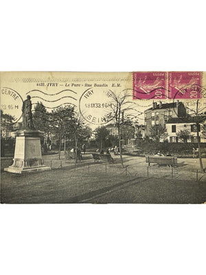Ivry-sur-Seine – Le Parc et la rue Baudin – Monument – CPA 1933