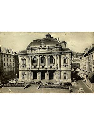 Lyon – Théâtre des Célestins et automobiles – CPSM vers 1950