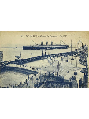 Le Havre – Entrée du paquebot Paris au port – CPA n° 60