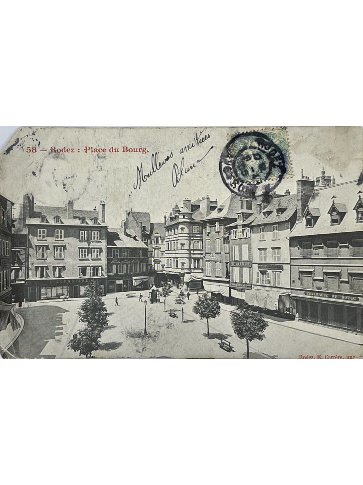 Recto de la carte postale