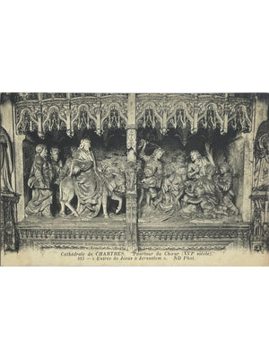 Chartres – Cathédrale, pourtour du chœur, Entrée de Jésus à Jérusalem – CPA n° 883