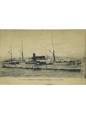 Navire L'Espagne – Société Générale de Transports Maritimes – CPA ancienne