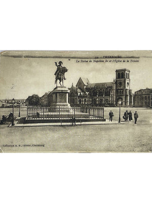 Cherbourg – Statue de Napoléon Ier et église de la Trinité – CPA n° 59