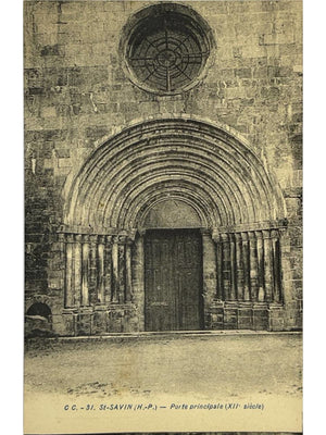 Saint-Savin (Hautes-Pyrénées) – Porte principale de l'abbatiale – CPA