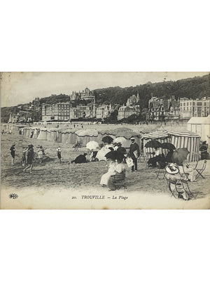 Trouville-sur-Mer – La plage animée et les cabines – CPA E.L.D. n°20