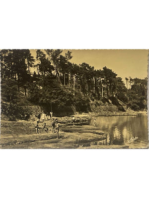Carte postale – Revel – Bassin de Saint-Ferréol, pêcheurs et baigneurs – Éditions Narbo
