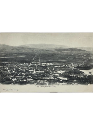 Annecy – Vue générale, montagnes – CPA Pittier n° 193 vers 1900