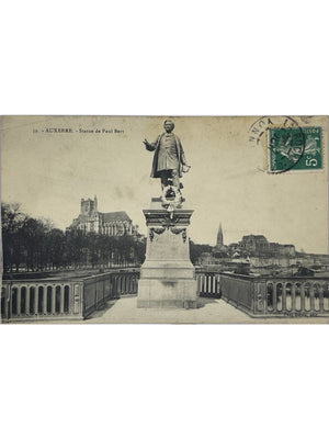 Auxerre – Statue de Paul Bert sur le pont – CPA ancienne n° 39