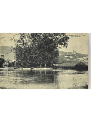 Sens (Yonne) – Bords de l’Yonne et église Saint-Martin – CPA n°12